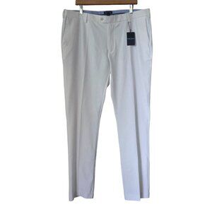 Peter Millar White Surge Performance Flat Front Trouser Men's Size 38x32